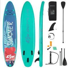 Goplus 10.5ft\11ft Inflatable Stand Up Paddle Board W/ Backpack Leash Aluminum Paddle