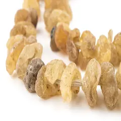 The Bead Chest River Amber African Trade Beads 17mm Guinea-Bissau Yellow Unusual Resin 32 Inch Strand Handmade