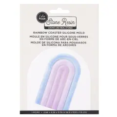 American Crafts Color Pour Stone Resin Silicone Mold-Rainbow Coaster