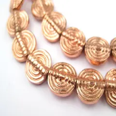 The Bead Chest Baule-Style Circular Copper Beads (12mm)