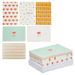 Cute Thank You Cards with Envelopes for Baby Shower, Fox Designs (4x6 In, 48 Pack) Multicolor