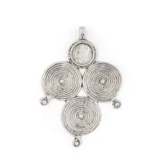 The Bead Chest Silver Berber Spiral Pendant (90x60mm)