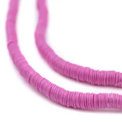 The Bead Chest African Vinyl Beads, Ghana Vulcanite Crafts Supplies for DIY Jewelry Making, Necklaces, Bracelets (4mm, Magenta)