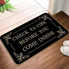 Funny Welcome Doormat for Entryway Check Ya Vibe Before You Come Inside Mats for Front Door with Rubber Backing Doormat Entrance Indoor and Outdoor Personalized Mats Anti-Slip Gift Mat 29 x 17 Inch