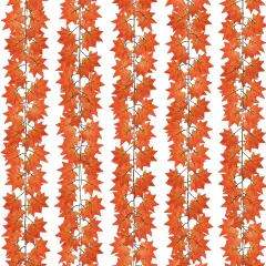 5 Pack Fall Leaf Garland, Hanging Vines Garland - (Deep Orange)