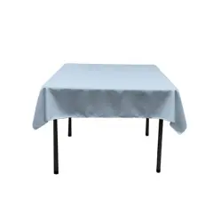 1 Yard Baby Blue Square Tablecloth Washable Polyester for Square or Round Tables 60 x 60 Inch Width