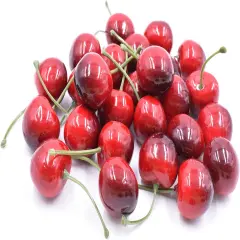 26pcs Artificial Small Red Black Cherries