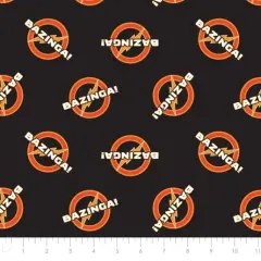 The Big Bang Theory Collection - Bazinga Black Licensed Cotton Fabric by the Yard