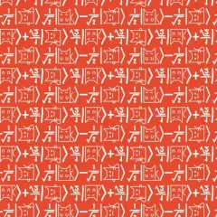 The Big Bang Theory Collection - Math Cat Red Licensed Cotton Fabric by the Yard