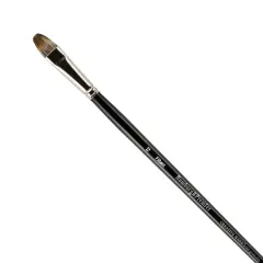 Creative Mark Hamburg Premiere Professional Oil Painting Brushes - Filbert #12 Oil Paint Brush - Handmade in Germany, Natural & Synthetic Hair Blend, Long Triple-Lacquered Birch Handle