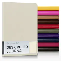 Gallery Leather Journal - Crafted in Maine, USA - Elegant Leather Writing Notebook with 192 Lined Pages - A Timeless Space for Your Thoughts - 8x5.5, Desk Lined Freeport Ivory