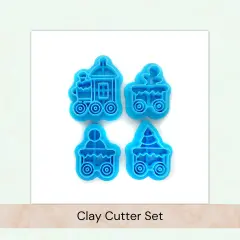 Christmas Train Polymer Clay Cutters, Set of 4 Cute & Festive Shapes, Adorabilities