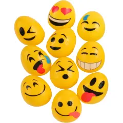 Set Of 10 EasterMoji Emoticon Emoji Face Easter Eggs Decorations
