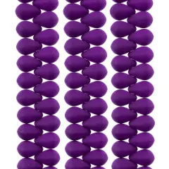 John Bead 114pcs 6x9mm Czech Glass White Alabaster Velvet Drop Bead Strands Violet