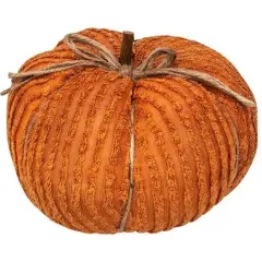 Soft Chenille Pumpkin Fall Table Decor with Jute Wrapped Stem