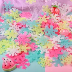 100PCS Removable Colorful Glow In the Dark Snowflake