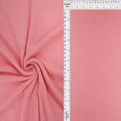 1 Yard 4x2 Yummy Rib Knit Fabric 170 GSM, 58/60&Prime; Wide Polyester Spandex Blend ROSE