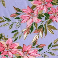 1 Yard DTY Floral Print Fabric 190 GSM Polyester Spandex Blend 58/60" Width LAVENDER
