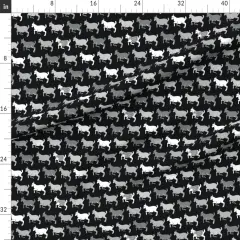 Various Fabrics by the Yard or Fat Quarter Happy Goats Grayscale Goat Horns Farm Animal Herd Grazing Custom Printed Fabric by Spoonflower
