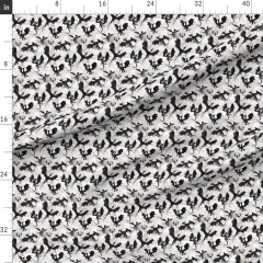 Various Fabrics by the Yard or Fat Quarter Small Dragons Black White Dragon Fantasy Custom Printed Fabric by Spoonflower