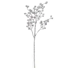 26" Silver Glitter Ball Spray - Set of 2, Sparkling Holiday Accents, Ideal for Christmas Decor & Floral Arrangements - Perfect for Home, Office - 2024 Christmas Collection, Floral Home by Artificial Flowers