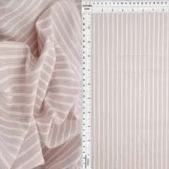 1 Yard Poplin Triple Stripe Fabric 57/58&Prime; Wide Polyester Rayon Blend PINK