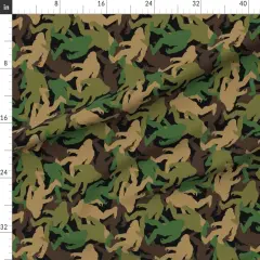 Various Fabrics by the Yard or Fat Quarter Bigfoot Camouflage Large Camo Sasquatch Big Custom Printed Fabric by Spoonflower