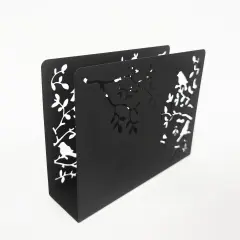 Mango Steam Songbird Tabletop Napkin & Letter Holder for Home, Kitchen, Restaurants Black