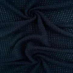 1 Yard Polyester Rayon Spandex Oversize Waffle Knit Solid Fabric 54/56" Width NAVY
