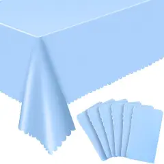 6 Pack Plastic Light Blue Tablecloth