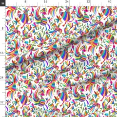 Various Fabrics by the Yard or Fat Quarter Otomi Pinata Mexican Folk Art Chicken Birds Fiesta Animals By Air Custom Printed Fabric by Spoonflower