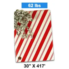 Striped Christmas Wrapping Paper Diagonal Peppermint Stripe 30''x417'