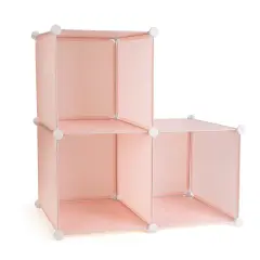 Smart Design 3 Cube Closet Organizer System- Pink