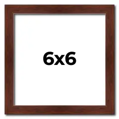 Square Classic Modern Brown Picture Frame - UV Acrylic, Foam Board Backing, Hanging Hardware