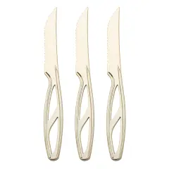 Gold Disposable Plastic Steak Knives (360 Knives)