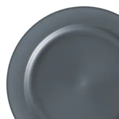 Matte Charcoal Gray Round Disposable Plastic Appetizer/Salad Plates - 7.5" (120 Plates)