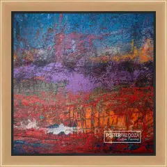 Square Simple Gold Picture Frame - UV Acrylic, Foam Board Backing, Hanging Hardware