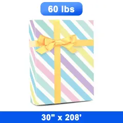Striped Gift Wrap 30" x 208" Roll 60 lbs