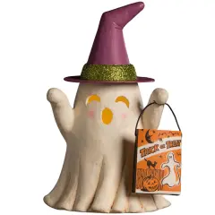 Witchy Ghost with Treat Bag Luminary 6"