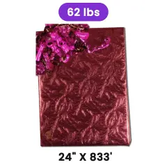 Burgundy Embossed Metallic Wrapping Paper 24" x 833" Jumbo Roll