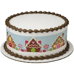 Gingerbread Village Edible Cake Topper Image Strips 3ct