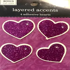 Colorbok Layered Hearts Glittered Accent Stickers