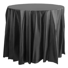 Black Round Disposable Plastic Tablecloths - 84" (96 Tablecloths)