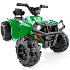 Best Choice Products 12V Kids Ride-On ATV Quad w/ Bluetooth, 2.4mph Max, Treaded Tires, LED Lights, Radio Kelly Green