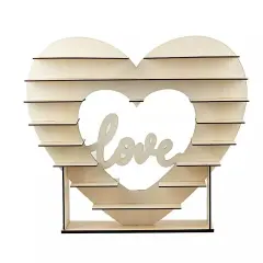 26 in Natural 8 Layer Double Sided Wooden Heart Cupcake DESSERT STAND Events
