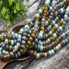 2/0 Aged Blue Sky Picasso Mix Seed Beads (22" Strand)