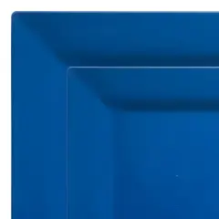 Midnight Blue Square Plastic Dinnerware Value Set (120 Guests)