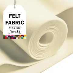 FabricLA Craft Felt Fabric - 36" X 36" Inch Wide & 1.6mm Thick 1 Square Yard Felt Fabric - Use This Soft Felt for Crafts - Ivory