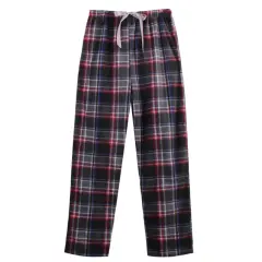 Mens Fleece Long Pants Red Grey