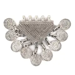 The Bead Chest Silver Tribal Coin Dangle Pendant